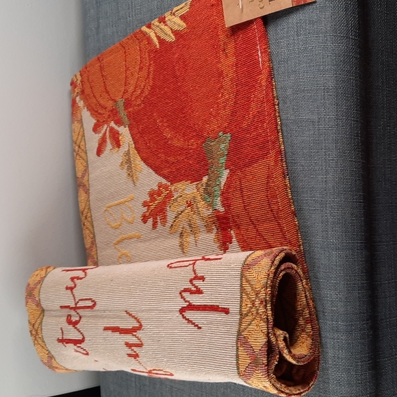 Fall Thanksgiving Farmhouse Dining Table Runner 72" Harvest Grateful Blessed - Picture 5 of 7